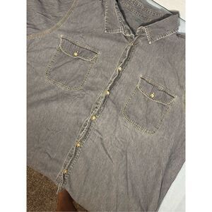 Boulder Creek Denim Shirt Men's Size 2XL XXL Short Sleeve Black Gray